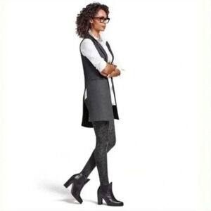 Cabi Drafting Open Front Charcoal Gray Sleeveless Vest S #3178